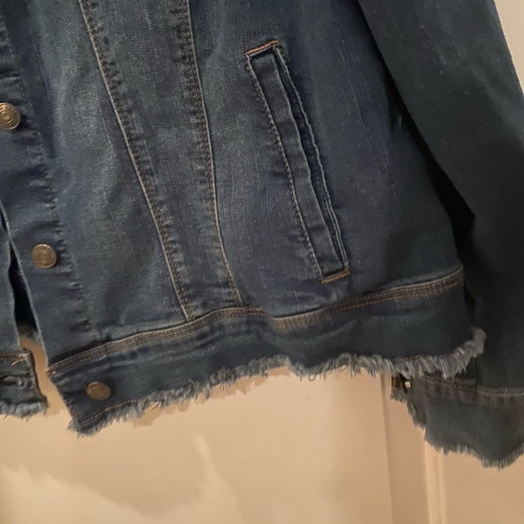 Nine West Jean Jacket Fringe 1X - Picture 3 of 4
